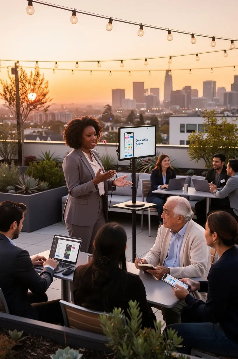 Diagram illustrating the impact of small-scale technology upgrades on community safety and efficiency