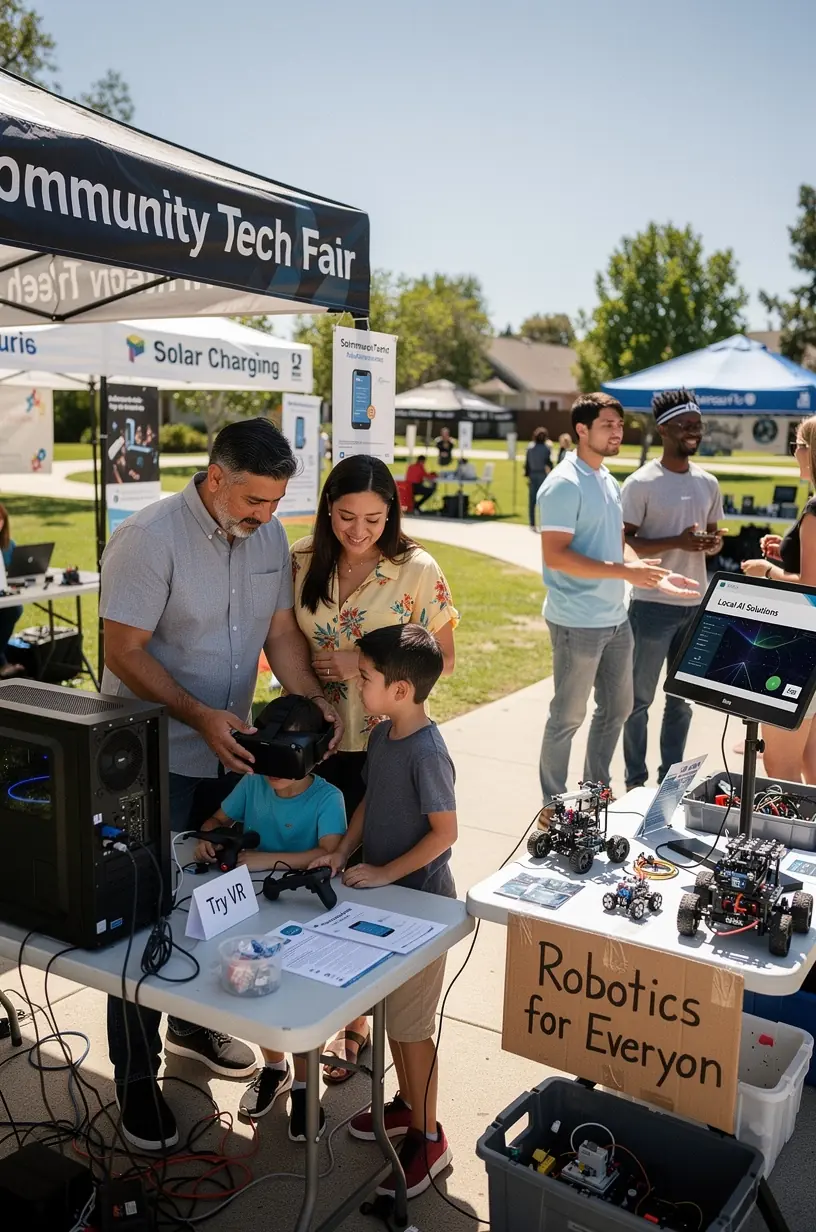 Close-up of hands assembling small electronic components for a local innovation initiative